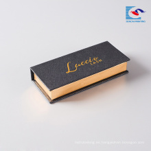 caja de almacenamiento acrílica pegamento de cola de libro de ojo de visón personalizado con estampado de lámina de oro